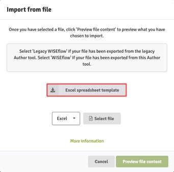 Download Excel template