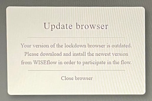 Lockdown Browser Error Message WISEflow Lockdown Browser - Troubleshooting