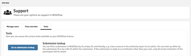 Support - Submission lookup