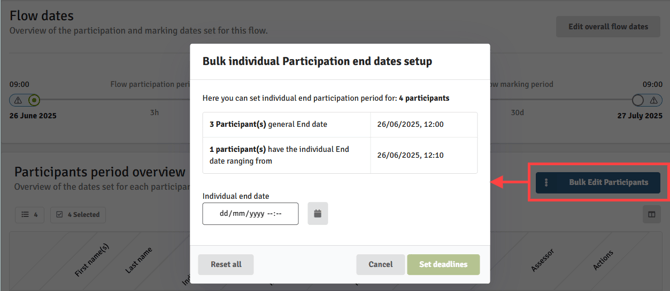 Manage dates - Bulk edit periods