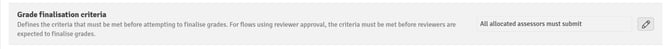 Grade Finalisation Criteria Setting