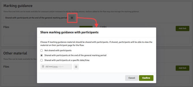 Marking Guidance_sharing settings