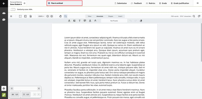 Archived Flow Identified - Marking Tool