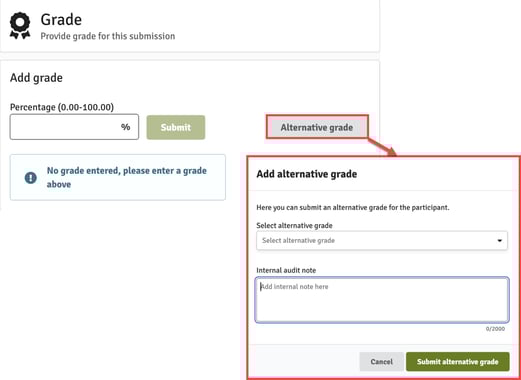 Selecting an Alternative Grade