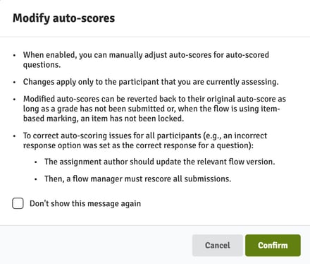 Modify Auto Scores