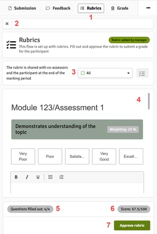 Rubrics Overview Pane