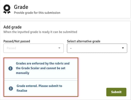Submit Enforced Grade