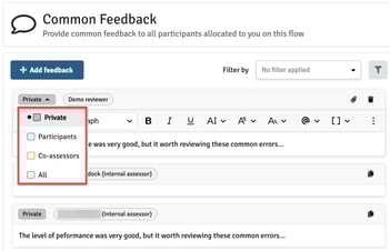 Reviewer - Change Sharing Status (Common Feedback)