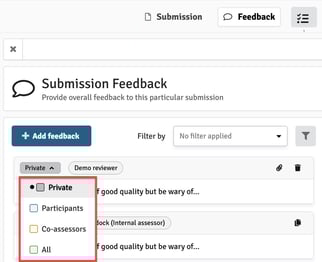 Reviewer - Change Sharing Status (Submission Feedback)
