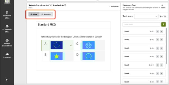 Annotations (FLOWmulti) + auto-validation + achieved marks