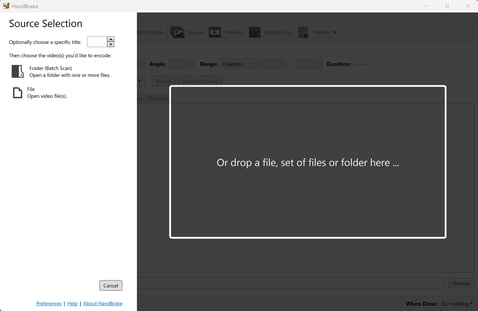 Handbrake video file