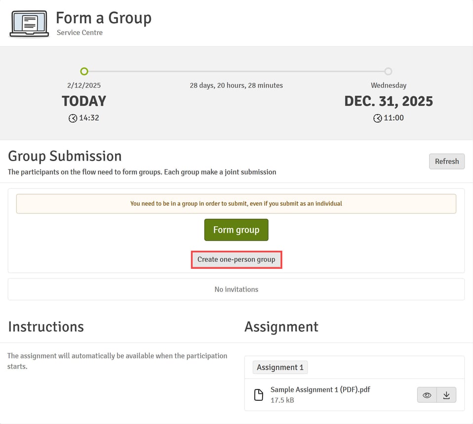 Form a Group and Submit a Group Paper